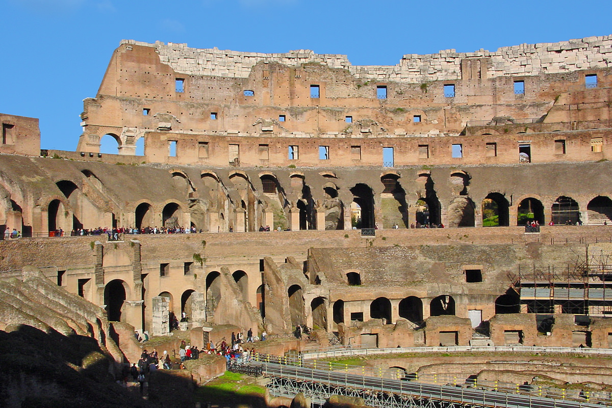 The world-famous Colosseo (Coliseum) in Rome.