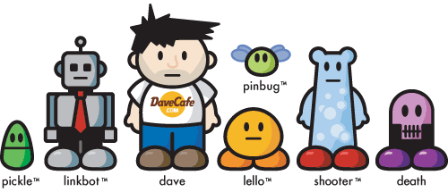 DAVETOON: DaveCafe Cartoon Character Cast.