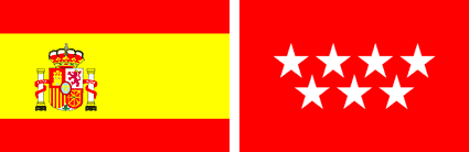 The flags of Spain and Madrid