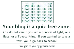 YOUR BLOG IS A QUIZ-FREE ZONE!
