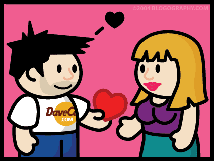 DAVETOON: Lil' Dave offering a girl his heart.