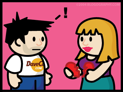 DAVETOON: The girl rips Lil' Dave's heart in half.