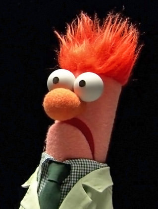 It's Beaker from the Muppets looking particularly puppet-like!