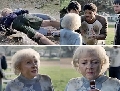 Betty White plays Football