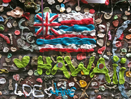 Hawaiian Flag on Seattle's Gum Wall