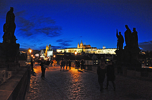 Charles Bridge at Night in Prague