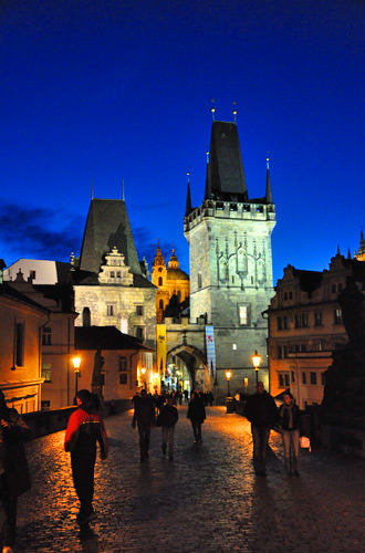 Charles Bridge at Night in Prague