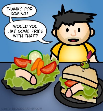 DAVETOON: Would you like some fries with your Penis Salad and Cock Sandwich?
