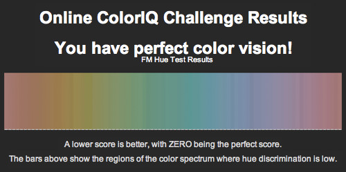 ColorIQ Test Results: Perfect Score!