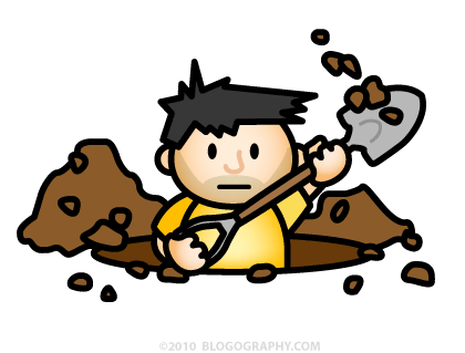 DAVETOON: Lil' Dave Digging a Hole