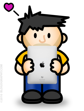 DAVETOON: Lil' Dave and his iPad.