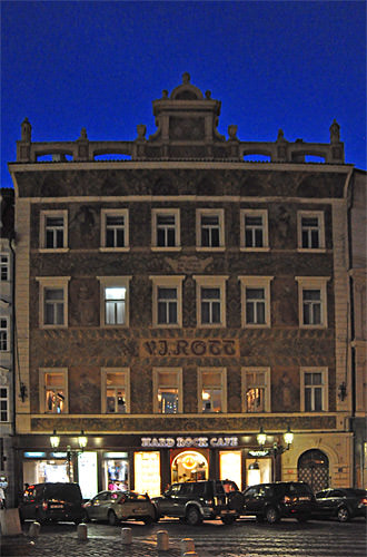 Hard Rock Cafe Prague at Night