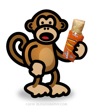 DAVETOON: Bad Monkey with a McDonald's Fried Pie.