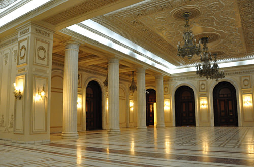 Inside Palace of the Parliament in Bucharest