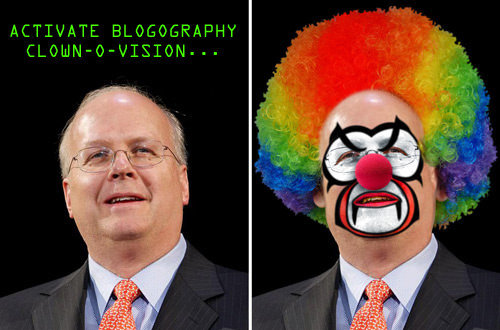 Karl Rove Makes One Scary-Ass Clown