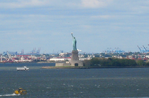 Statue of Liberty from the Brooklyn Bridge