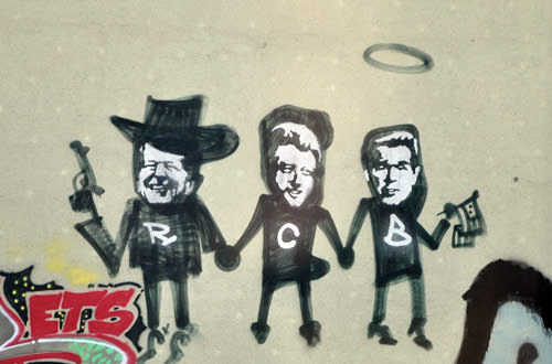 US Presidents Grafitti on a German Wall