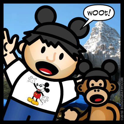 DAVETOON: Lil' Dave and Bad Monkey at Disneyland!