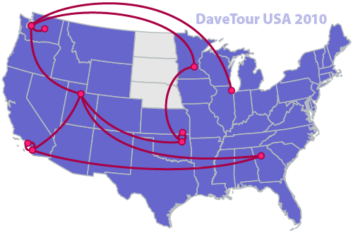 DaveTour Map USA 2010