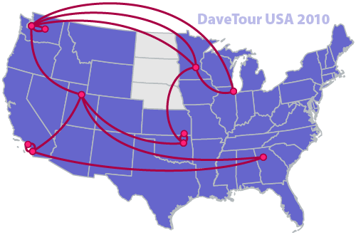 DaveTour USA 2010 Map