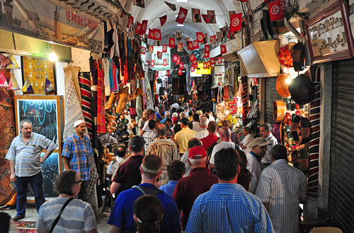 Busy Main Passage at the Medina Market