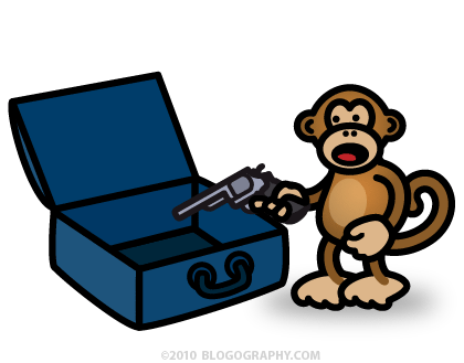 DAVETOON: Bad Monkey Packing a Gun
