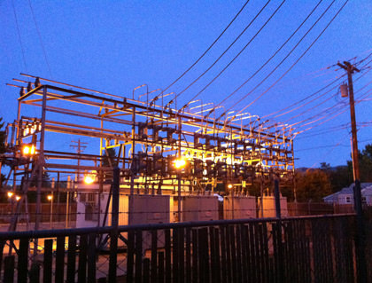 iPhone Night Shot of a Power Station
