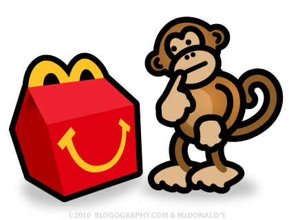 DAVETOON: Bad Monkey contemplates a Happy Meal box