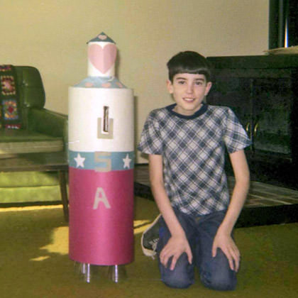 Young Dave2 with his Valentine Love Rocket