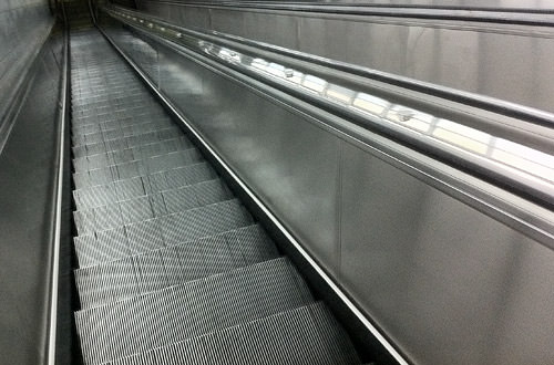 MARTA train stop escalator