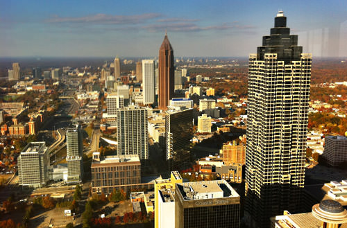 View of Atlanta from the top of the Westin Peachtree Plaza