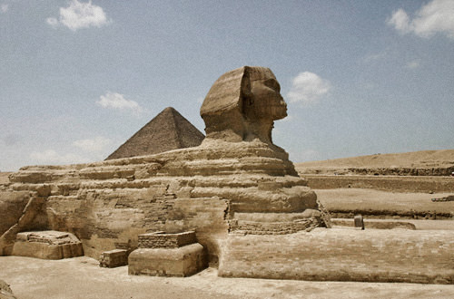 Sphynx and Pyramid in Egypt