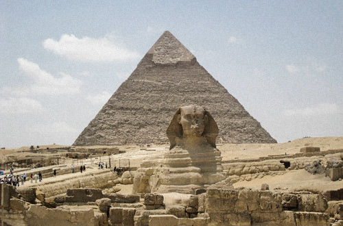 Sphynx and Pyramid in Egypt