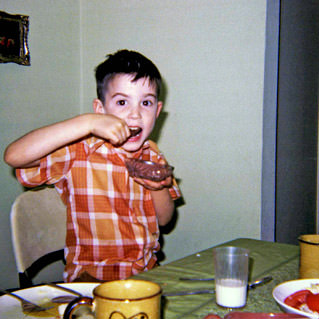 Young Dave Eating Pudding Dessert