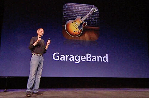 Steve Jobs Introduces Garage Band for iPad!