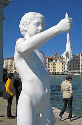 Boy and Frog Statue!