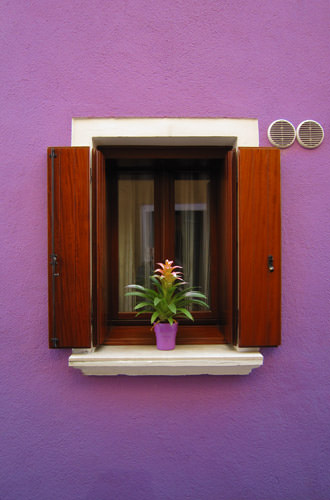 Burano Window on a Purple House