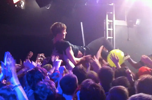 Matt & Kim Concert: Matt Crowd Surfing