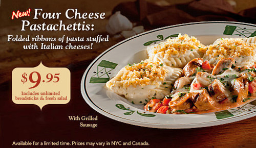 Olive Garden Cheese Pastachettis