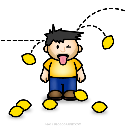 DAVETOON: Lil' Dave being pelted with lemons