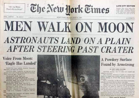 Headline Man Walks on Moon 1969