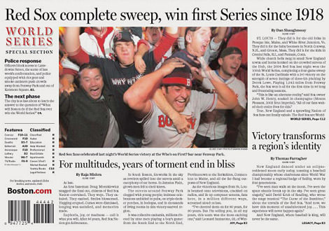 Headline Red Sox Wins the Series 2004