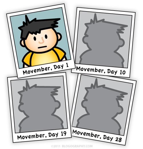 DAVETOON: Lil' Dave Movember Progress DAY 1