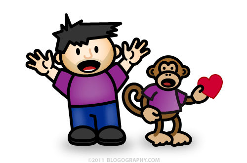 DAVETOON: Lil' Dave and Bad Monkey Wear Purple for Spirit Day!