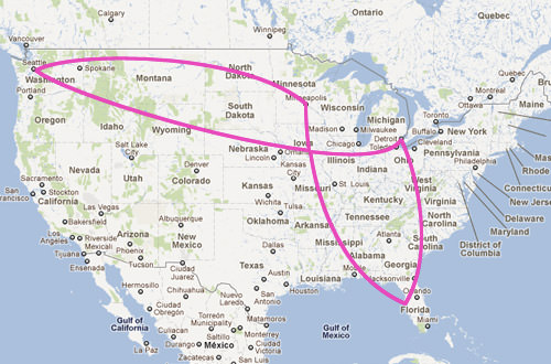 Seattle To Tampa Map