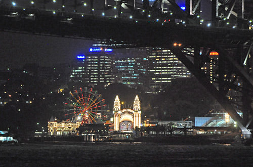 Sydney Harbour Night Luna Park