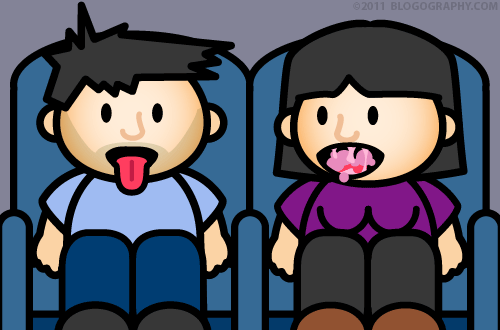DAVETOON: Sitting next to a gum-smacking whore on the plane.