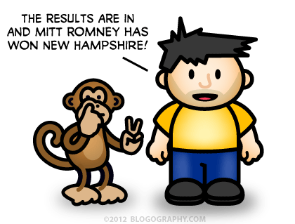 DAVETOON: Lil' Dave says The results are in! Mitt Romney won New Hampshire!