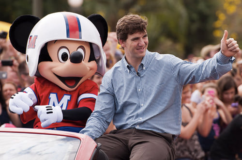 Eli Manning and Mickey Mouse