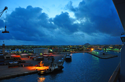 Arriving in Oranjestad, Aruba